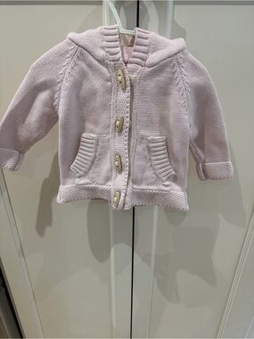 Beba bean 6-12m Soft Pink Hooded Knit Cardigan for Kids